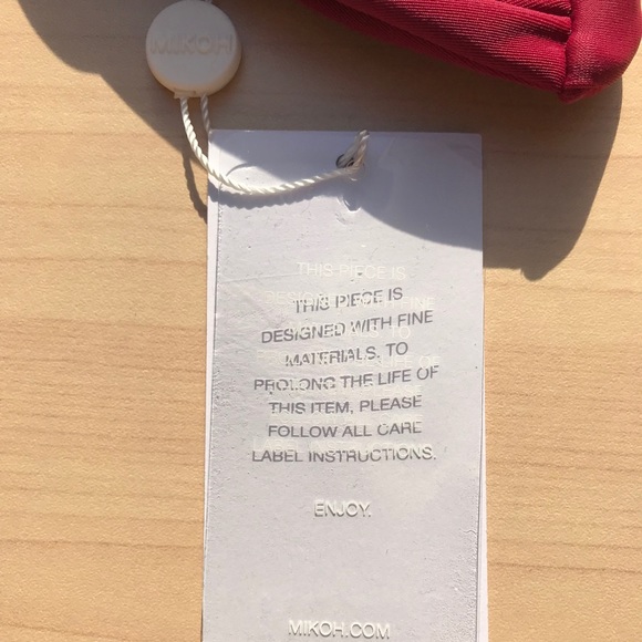 Free People Mikoh Bikini Top Magenta Pomegranate Red Knotted Carmel Basic Lined - Picture 8 of 8